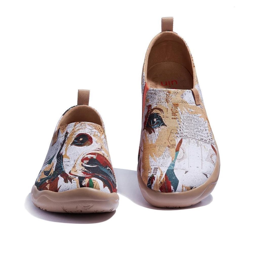 UIN Men's Loafers Painted Travel Shoes Canvas Walking Shoes The Best Companion)